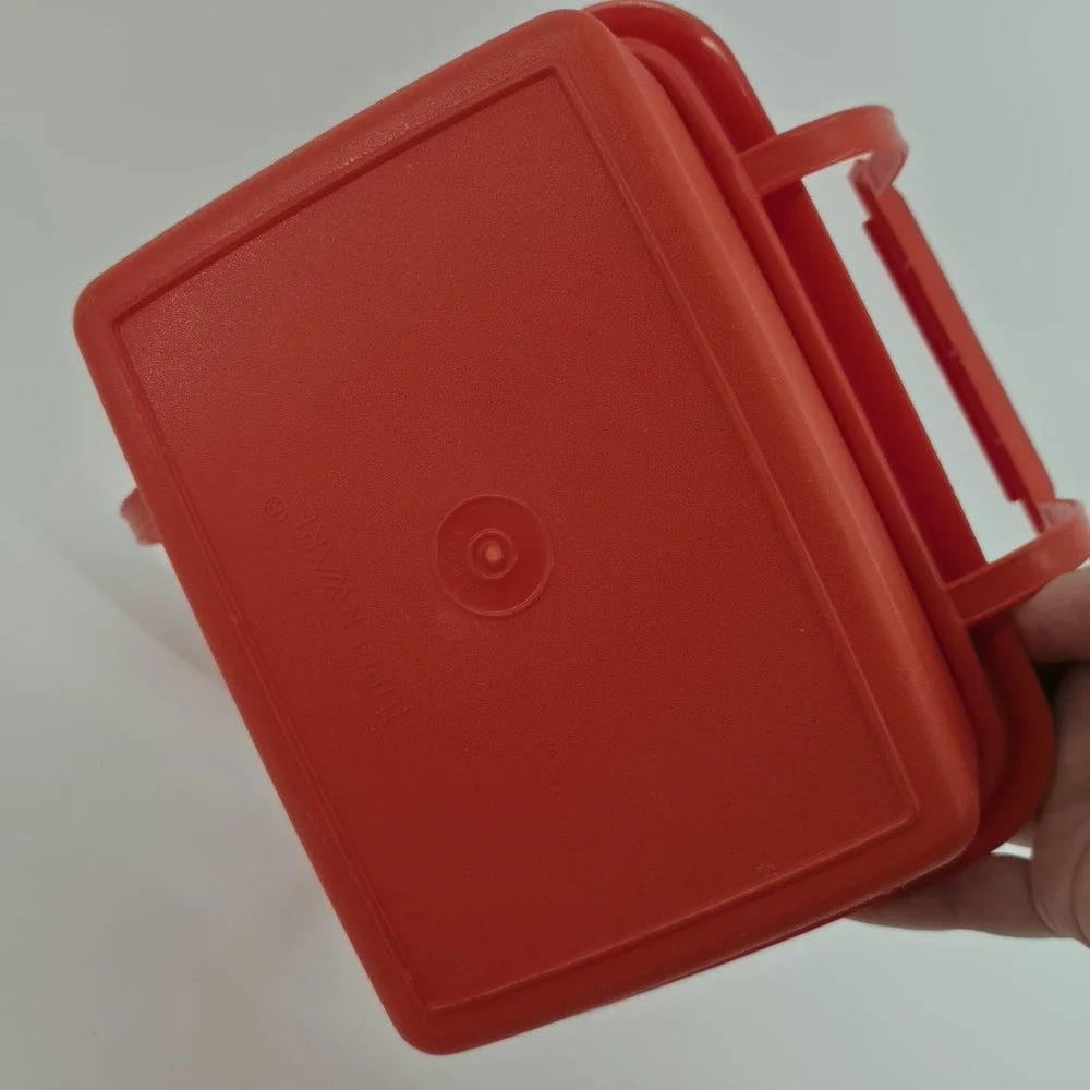 Tupperware Red Pack N Carry Lunch Box Set Made in USA 70s Vintage